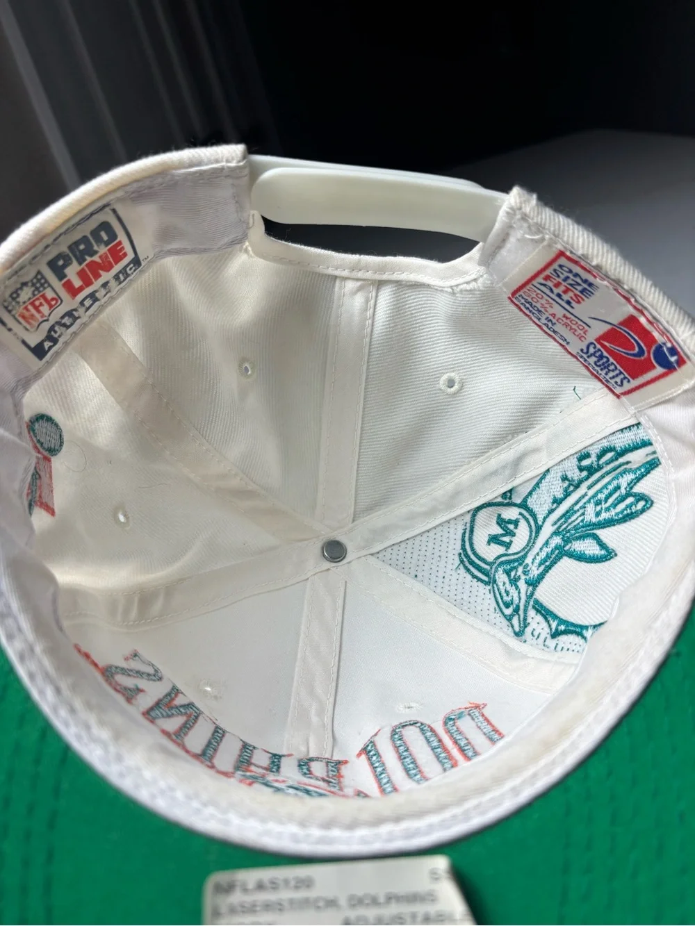Vintage Miami Dolphins Hat Shadow Laser One Size White NFL Sports Specialties